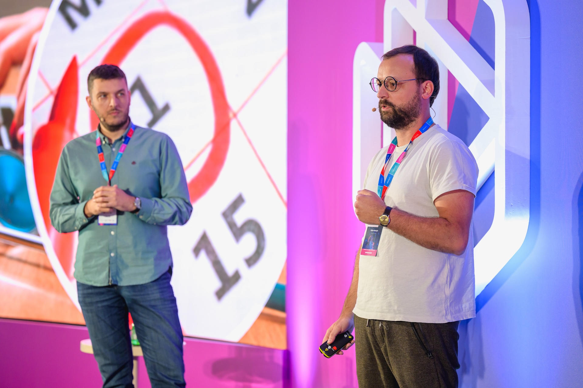 Scops founders presenting at conference